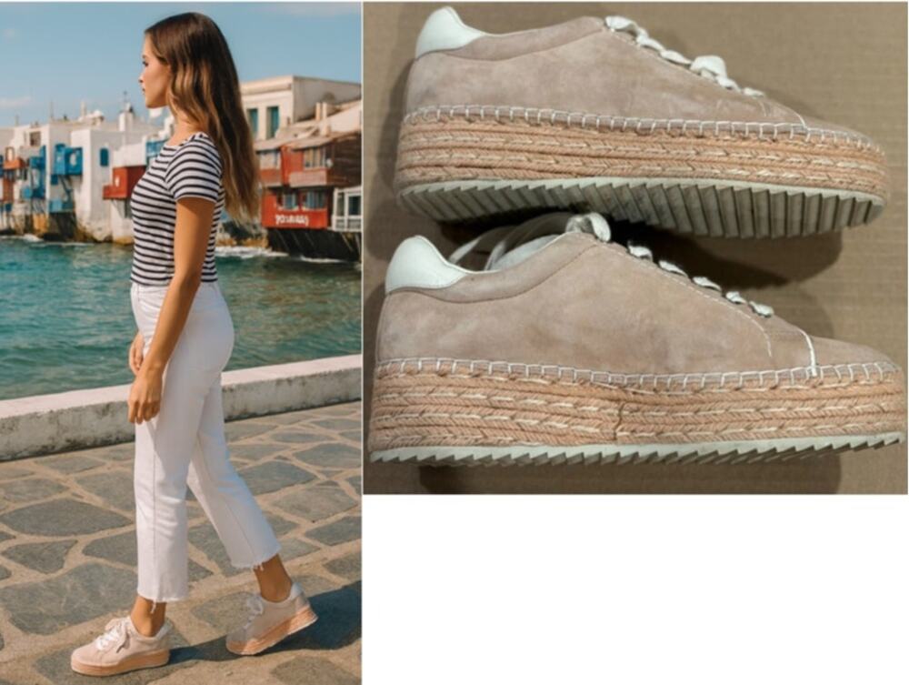 Joie Dabna Suede Platform Espadrille Wedge Sneaker Womens EU 39 US 9 Blush Pink